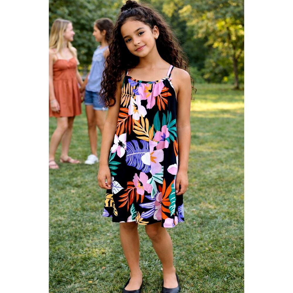 Bixby Nomad Girls Black/Multi-Color Floral Tank Top M (8/10) Womens S